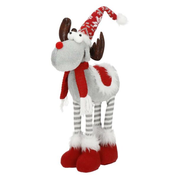 Figurina Craciun, Ren, picioare telescopice, iluminare LED, 61cm - Image 14