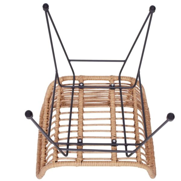 Terasz bútor garnitúra, rattan, asztal biztonsági üveglappal, 2 fotel párnákkal, barna - Image 14