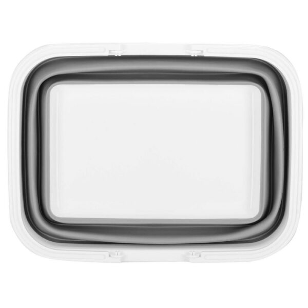 Lighean pliabil, dreptunghiular, cu toarta, din plastic si silicon, 44x32x19cm, 15litri, gri - Image 14