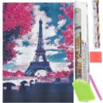 5D keresztszemes hímzőkészlet, 30x40cm, Paris modell rózsaszín színben