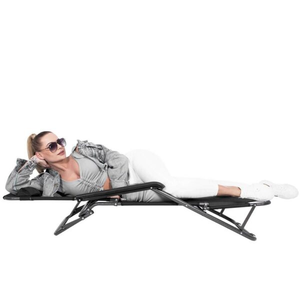Relax Zero Gravity összecsukható nyugágy, 80x60x153cm, fekete - Image 15