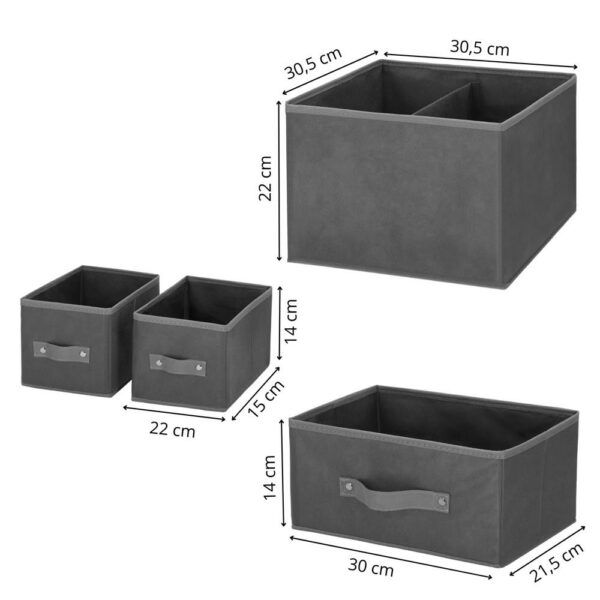 Organizator dulap tip lada cu 3 sertare, 31x31x22cm, gri - Image 15