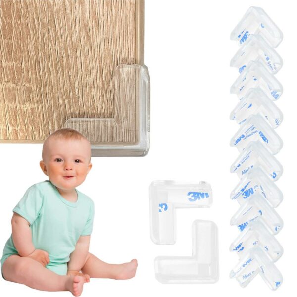 Set 10 protectii colturi pentru siguranta copii, drepte, 40x15mm, silicon, transparent - Image 16