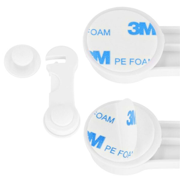 Set 4 sigurante blocator sertare si usi, plastic rezistent, fixe, 9.5 cm, alb - Image 16