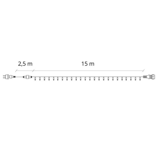 Fényszerelés a karácsonyfához, 17,5 méter, 300 LED, 8 funkciós, meleg fehér - Image 17