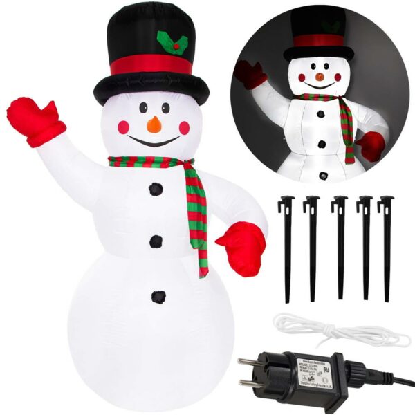 Figurina Craciun Om de Zapada, gonflabila, cu iluminare LED, umflare automata, 180cm - Image 17