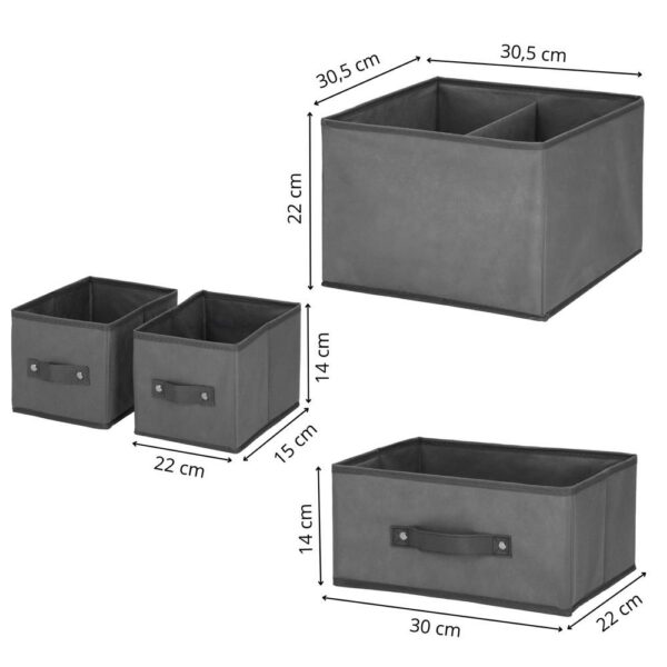 Organizator dulap tip lada cu 3 sertare, 31x31x22cm, gri inchis - Image 17