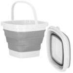 Összecsukható lavór, négyzet, műanyagból és szilikonból, 30x24cm, 10 literes, szürke