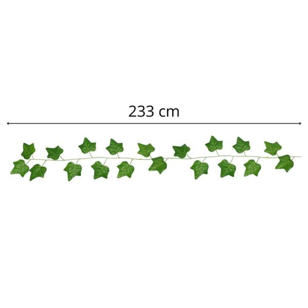 Díszítésnek szánt 6 db műborostyánfüzér készlet, 6x233cm, nagy levelek, zöld - Image 17