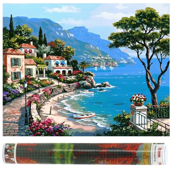 Set de broderie cu diamante 5D, 30x40cm, model Lac Como - Image 17