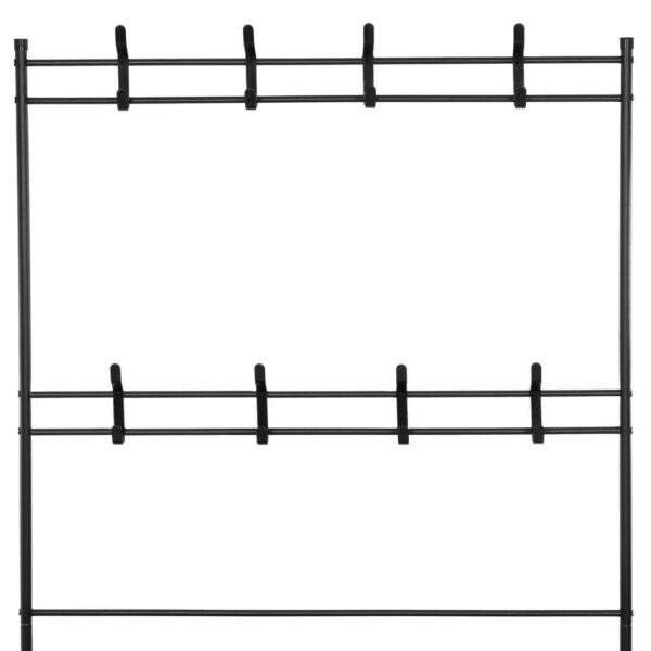 Ruhaakasztó cipőtároló paddal 4 polcon, fém kerettel, 25x80x150cm, fekete - Image 18