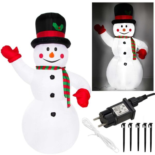Figurina Craciun Om de Zapada, gonflabila, cu iluminare LED, umflare automata, 180cm - Image 18