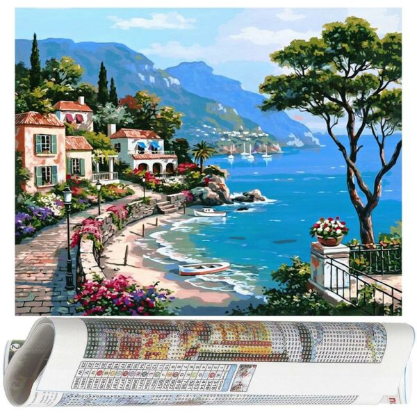 Set de broderie cu diamante 5D, 30x40cm, model Lac Como - Image 18