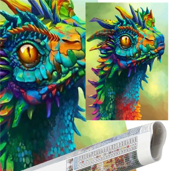 5D keresztszemes hímzőkészlet, 30x40cm, Dragon Head modell - Image 20