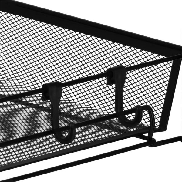 Kocsi típusú mobil fém polc a konyhába, 4 polccal és 4 akasztóval, fekete, 44x26x85cm - Image 19