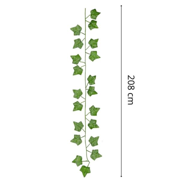 Díszítésnek szánt 6 db műborostyánfüzér készlet, 6x208cm, kis levelek, zöld - Image 20