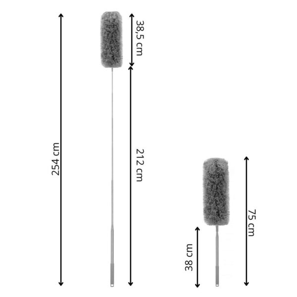Pamatuf pentru praf cu coada telescopica pentru zone greu accesibile, 2 piese, 75-254 cm - Image 2