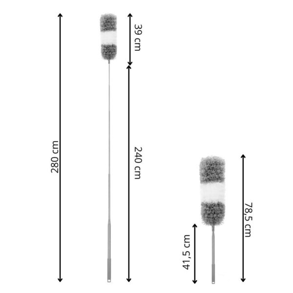 Pamatuf pentru praf cu coada telescopica pentru zone greu accesibile, 2 piese, 78-280 cm - Image 3