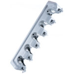 Fali tartó felmosóhoz vagy seprűhöz, tiplik mellékelve, 41x6x11cm, szürke