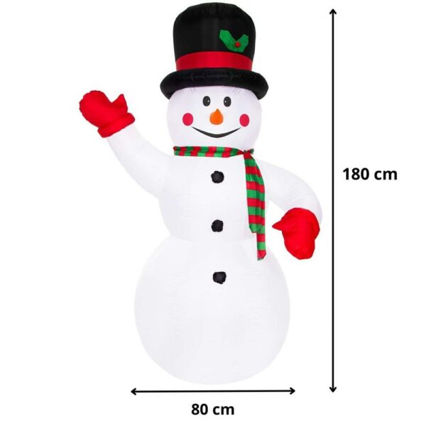 Figurina Craciun Om de Zapada, gonflabila, cu iluminare LED, umflare automata, 180cm - Image 3