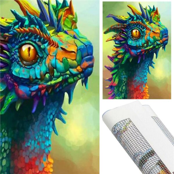 5D keresztszemes hímzőkészlet, 30x40cm, Dragon Head modell - Image 21