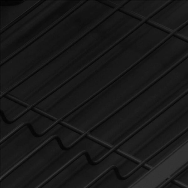 Uscator de vase cu suport tacamuri, din otel, cu tava de scurgere, manere lemn, 42x32x15cm, negru - Image 20