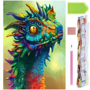 5D keresztszemes hímzőkészlet, 30x40cm, Dragon Head modell
