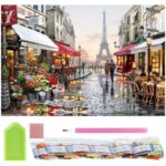 5D keresztszemes hímzőkészlet, 30x40cm, Párizsi séta modell