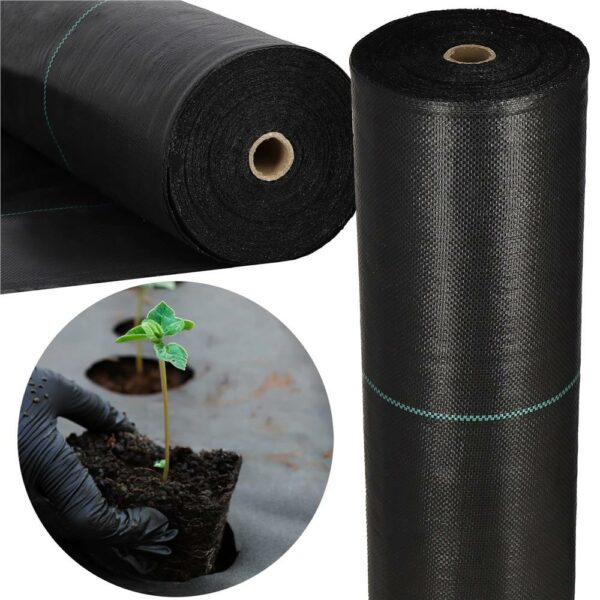 Folie agrotextil, mulcire, antiburuieni, filtru UV, 100 x 0.8metri, 90g/m2, negru - Image 21