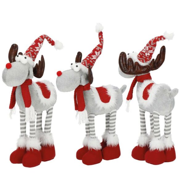 Figurina Craciun, Ren, picioare telescopice, iluminare LED, 61cm - Image 22