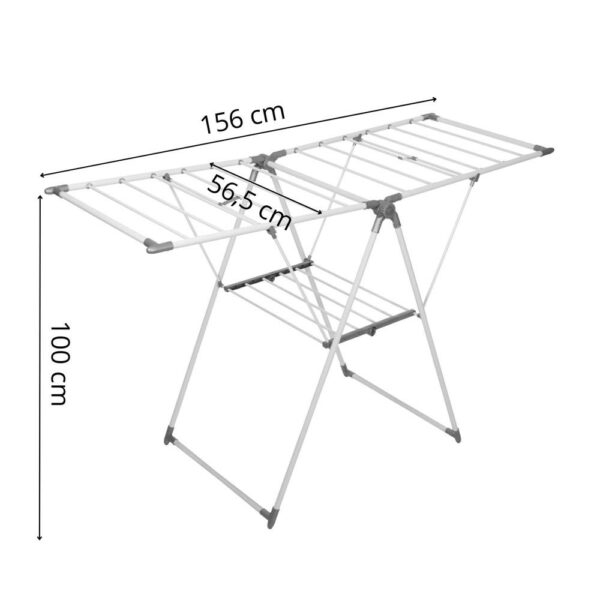 Összecsukható ruhaszárító, 3 platform, közbenső függőpadlóval, 156x57x100cm - Image 23