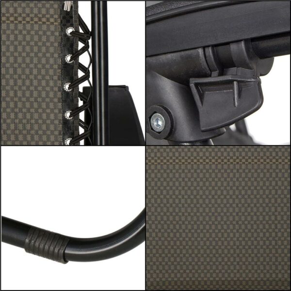 Sezlong pliabil cu parasolar si suport pahare, 77x110x175cm, maro - Image 24