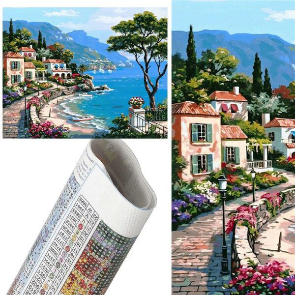 Set de broderie cu diamante 5D, 30x40cm, model Lac Como - Image 22