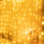 Fényfüggöny 300 LED, 3x3m, beltérre, távirányítóval, meleg fehér (sárga)