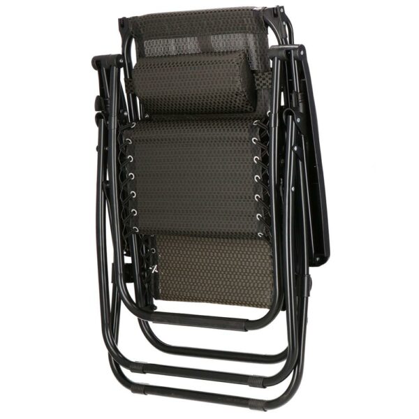 Sezlong pliabil cu parasolar si suport pahare, 77x110x175cm, maro - Image 25