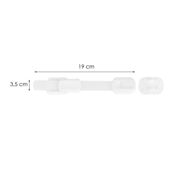 8 db fiók és ajtózár biztosíték készlet, műanyag és szilikon, állítható, 19 cm, fehér - Image 24