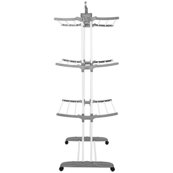 Függőleges ruhaszárító, mobil és összecsukható, két vállfával, 75x57x170cm, terhelés 20kg - Image 25