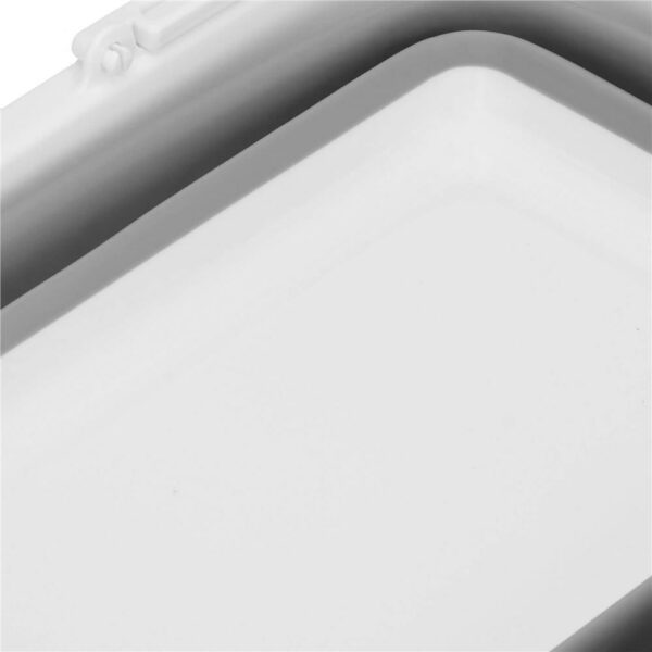 Lighean pliabil, dreptunghiular, cu toarta, din plastic si silicon, 44x32x19cm, 15litri, gri - Image 3