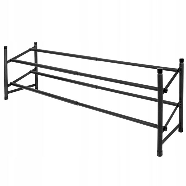 Kihúzható cipőtartó 2 polccal, 62-115cm, fekete - Image 4