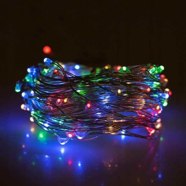 Fényfüzér napelemes töltéssel, 200 LED, 22 méter, 8 funkciós, sokszínű