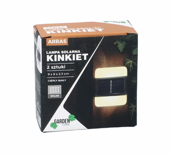 2 db napelemes LED fali lámpa készlet, IP44 kültéri használatra, 12 órás autonómia, 9x9x2,3 cm, fekete - Image 3