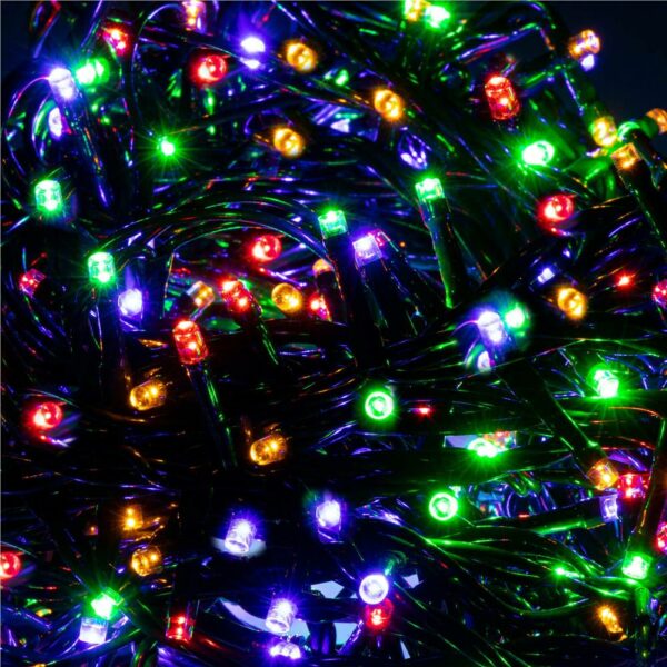 Instalatie lumini pentru bradul de Craciun, 17,5 metri, 300 LED-uri, 8 functii, multicolor - Image 4