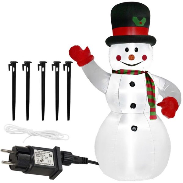 Figurina Craciun Om de Zapada, gonflabila, cu iluminare LED, umflare automata, 180cm - Image 4
