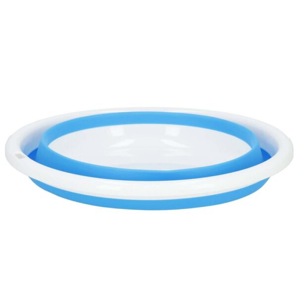 Lighean pliabil, rotund, din plastic si silicon, 38x15cm, 9litri, albastru - Image 4