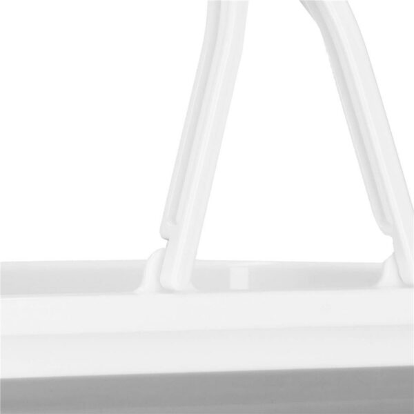 Lighean pliabil, dreptunghiular, cu toarta, din plastic si silicon, 44x32x19cm, 15litri, gri - Image 4
