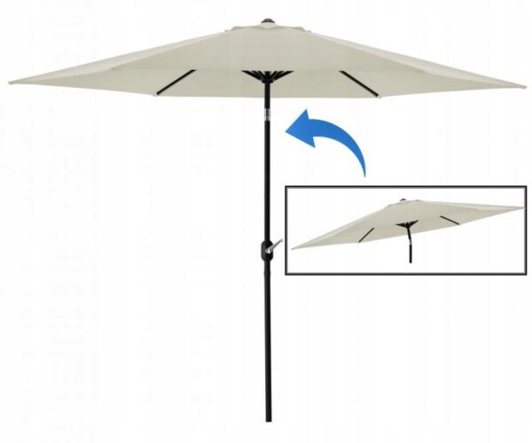 Umbrela terasa gradina, cu inclinare si husa, 300cm, Bej - Image 4