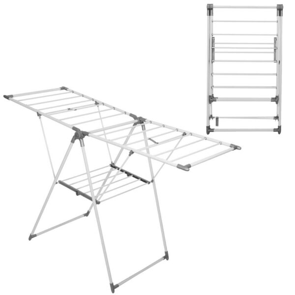 Összecsukható ruhaszárító, 3 platform, közbenső függőpadlóval, 156x57x100cm - Image 4
