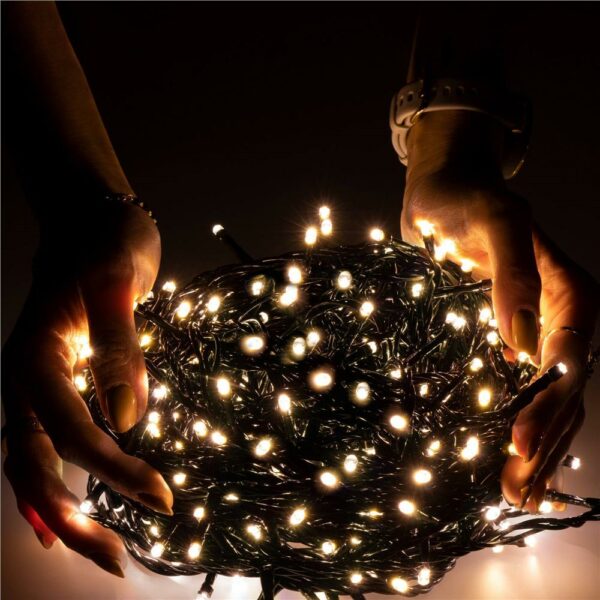 Fényszerelés a karácsonyfához, 17,5 méter, 300 LED, 8 funkciós, meleg fehér - Image 5