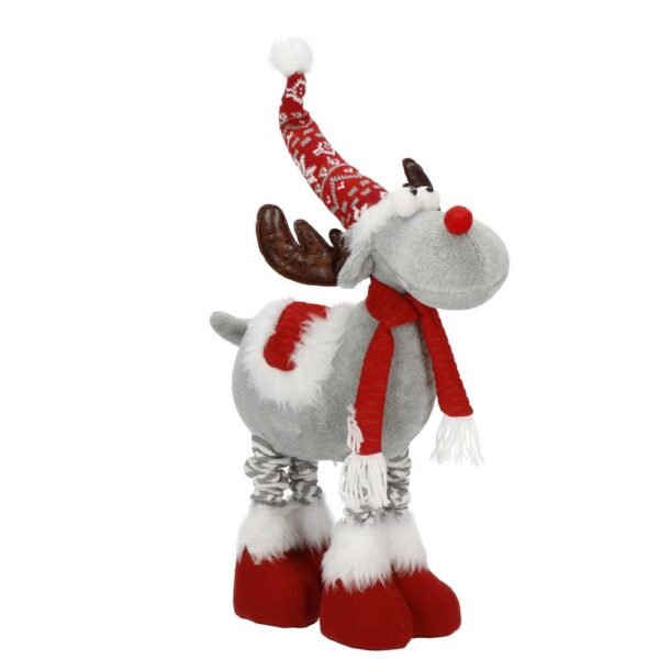 Karácsonyi figura, Rénszarvas, teleszkópos lábak, LED világítás, állítható magasság 64-85cm - Image 6