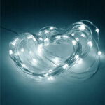 Lineáris fényfüzér, 100 LED, 990 cm, napelemes töltés, hideg fehér